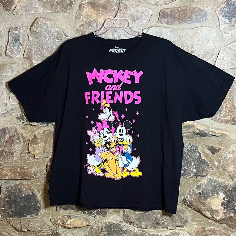 Disney Mickey & Friends Size 3X Black Shirt Sleeve T Shirt